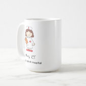 Cute Personalized Nurse Doctor Hand Drawn Cartoon Koffiemok (Voorkant links)