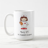 Cute Personalized Nurse Doctor Hand Drawn Cartoon Koffiemok (Links)