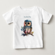 Cute Personalized Owl Baby T-Shirt