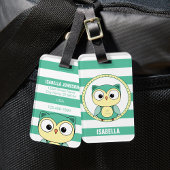 Cute Personalized owl Luggage Tag Bagagelabel