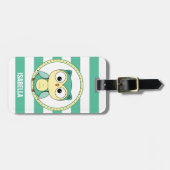 Cute Personalized owl Luggage Tag Bagagelabel (Voorkant horizontaal)