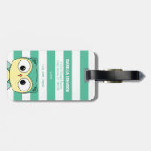 Cute Personalized owl Luggage Tag Bagagelabel (Achterkant horizontaal)