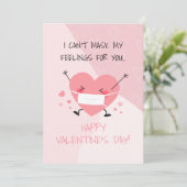 Cute Personalized Pandemic Valentijnsdag Heart Feestdagenkaart (Staand voorkant)