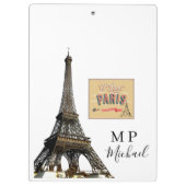 Cute Personalized Paris France Clipboard Klembord (Achterkant)