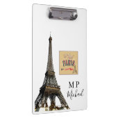 Cute Personalized Paris France Clipboard  Klembord (Rechts)