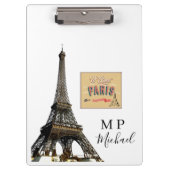 Cute Personalized Paris France Clipboard Klembord (Voorkant)