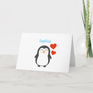 Cute Personalized Penguin Kaart