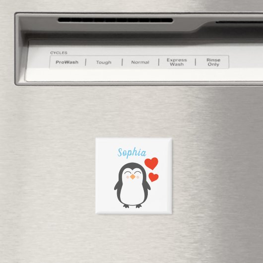 Cute Personalized Penguin  Magneet (Insitu (Vaatwasser))
