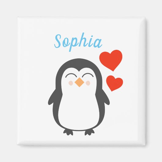 Cute Personalized Penguin  Magneet (Voorkant)