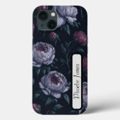 Cute Personalized Peonies Black Apple iPhone 13 ca Case-Mate iPhone Case (Achterkant)