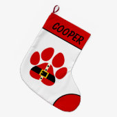 Cute Personalized Pet Christmas Stocking Grote Kerstsok (Voorkant (Hangend))