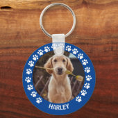 Cute Personalized Pet Photo Hondenliefhebber Sleutelhanger (Voorkant)