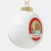 Cute Personalized Photo Ball Red Ornaments Keramische Bal Ornament (Links)