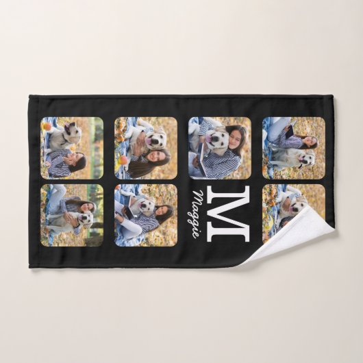 Cute Personalized Photo Collage Pet Lover Dog Bad Handdoek (Handdoek)