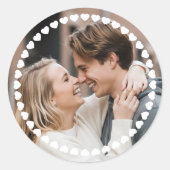 Cute Personalized Photo Custom Color Love Heart Ronde Sticker (Voorkant)