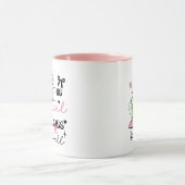 Cute Personalized Pickleball Girl Ribbon & Hearts Mok (Midden)