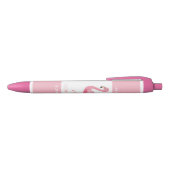 Cute Personalized Pink Flamingo Zwarte Inkt Pen (Bovenkant)