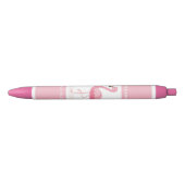 Cute Personalized Pink Flamingo Zwarte Inkt Pen (Voorkant)