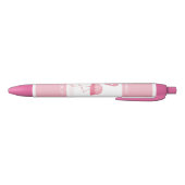 Cute Personalized Pink Flamingo Zwarte Inkt Pen (Bodem)