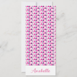 Cute Personalized Pink Geometric Pattern Bladwijze