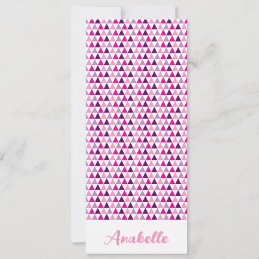 Cute Personalized Pink Geometric Pattern Bladwijze (Voorkant)
