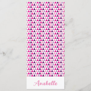 Cute Personalized Pink Geometric Pattern Bladwijze