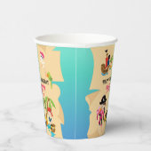 Cute Personalized Pink Girl Pirate Birthday Party Papieren Bekers (Rechts)