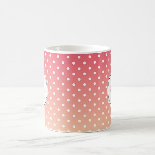 Cute Personalized Pink Pot Ombre Koffiemok (Center)