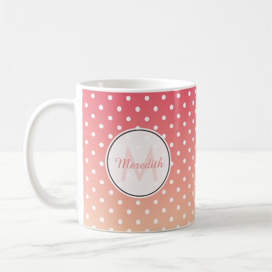 Cute Personalized Pink Pot Ombre Koffiemok (Links)