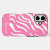 Cute Personalized Pink Zebra Print iPhone Case-Mate iPhone Case (Achterkant (horizontaal))