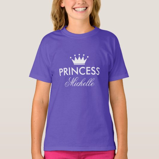 Cute personalized prinses t shirt voor meisjes (Voorkant)