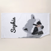 Cute Personalized Raccoon Face Strandlaken (Voorkant)