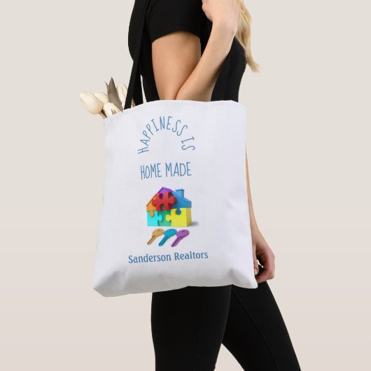 Cute Personalized Realtor Estate Agent Tote Bag (Dichtbij)