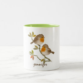 Cute Personalized Robin Redborst Bird Mok