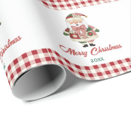 Cute Personalized Santa Christmas Holiday Cadeaupapier
