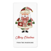 Cute Personalized Santa Christmas Holiday Etiket (Voorkant)