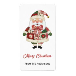 Cute Personalized Santa Christmas Holiday Etiket