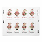 Cute Personalized Santa Christmas Holiday Etiket (Full Sheet)