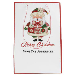 Cute Personalized Santa Christmas Holiday Medium Cadeauzakje