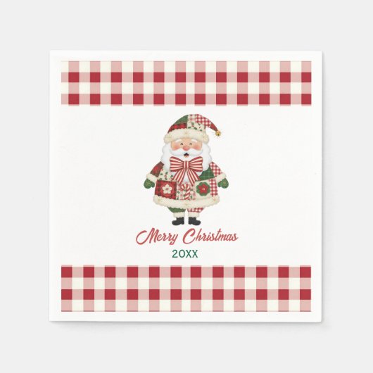 Cute Personalized Santa Christmas Holiday Servet (Voorkant)