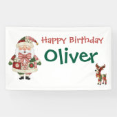 Cute Personalized Santa Christmas Holiday Spandoek (Horizontaal)