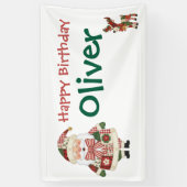 Cute Personalized Santa Christmas Holiday Spandoek (Verticaal)
