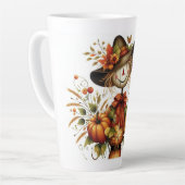 Cute Personalized Scarecrow Latte Mok (Linkerhoek)