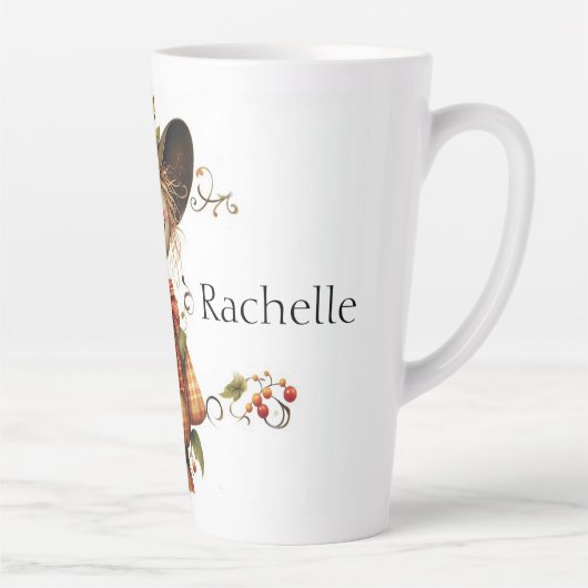 Cute Personalized Scarecrow Latte Mok (Rechts)
