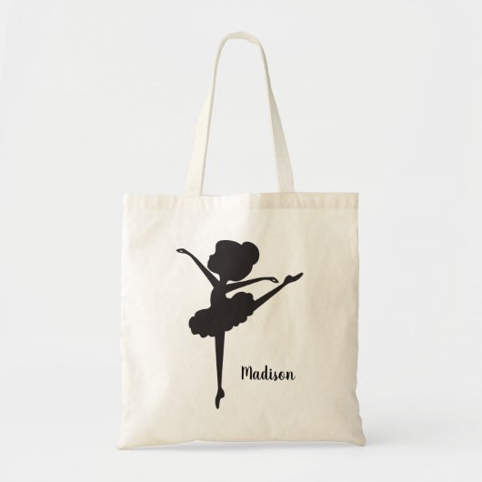 Cute Personalized Silhouette Ballerina Tote Bag (Voorkant)