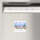 Cute Personalized Six Penguins kerstmagneet Magneet (Insitu (Vaatwasser))