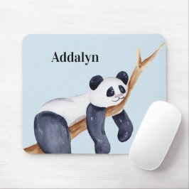 Cute Personalized Sleepy Panda Beer in Tree Muismat