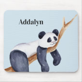 Cute Personalized Sleepy Panda Beer in Tree Muismat (Voorkant)