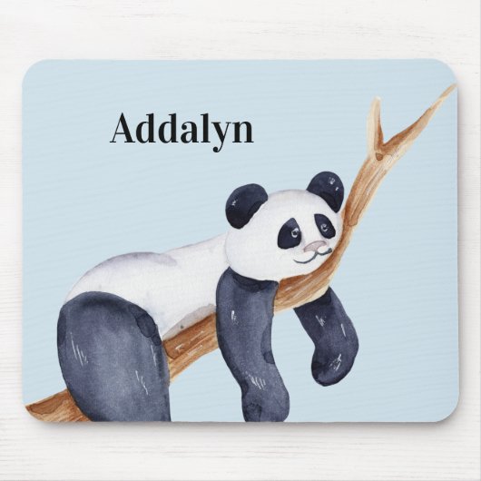 Cute Personalized Sleepy Panda Beer in Tree Muismat (Voorkant)