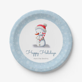 Cute Personalized Snowman Papieren Bordje